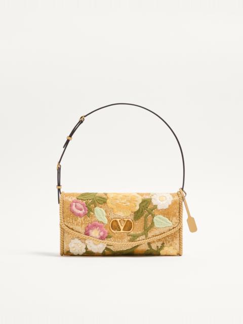 VALENTINO GARAVANI DEVAIN SMALL EMBROIDERED SHOULDER BAG