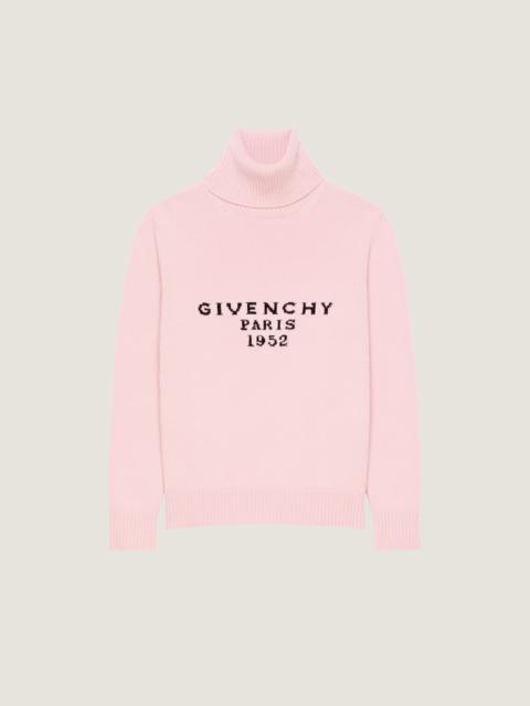 TURTLENECK SWEATER IN WOOL CASHMERE WITH GIVENCHY SIGNATURE