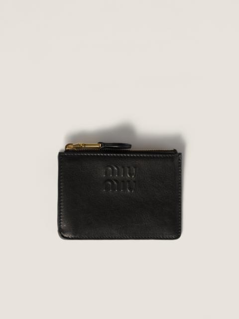 Nappa leather card holder