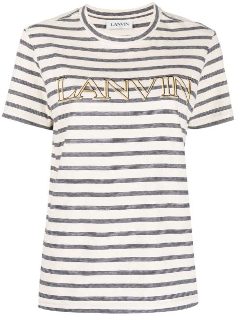 logo-print striped T-shirt