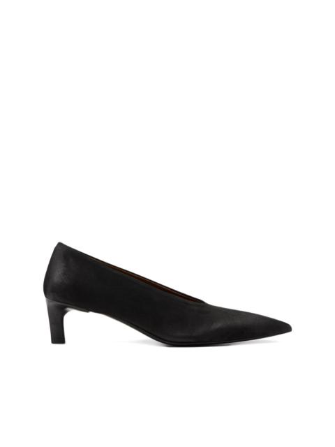 pointed-toe leather pumps