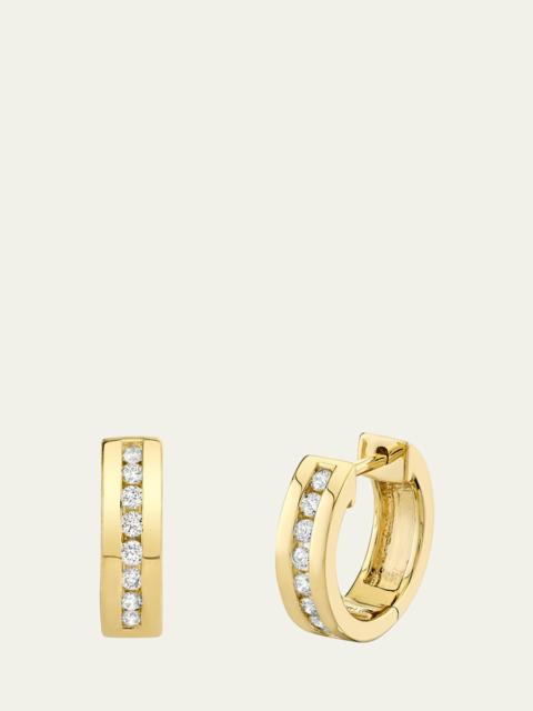 Channel-Set Diamond Huggie Earrings