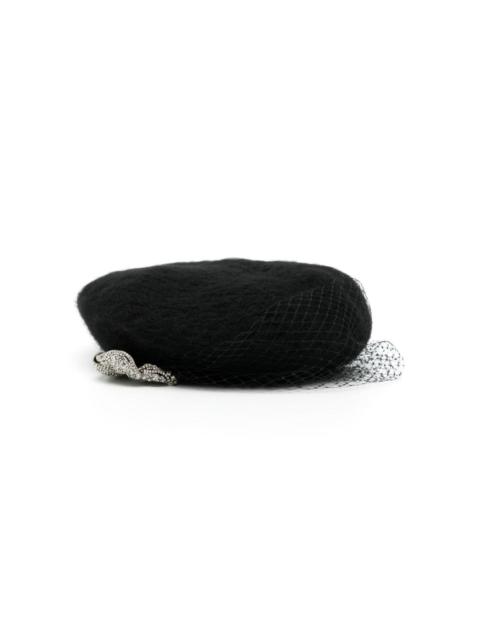 crystal-embellished voilette beret