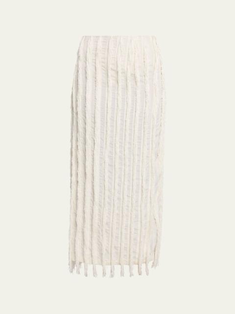 Merino Wool/Silk Pleated Maxi Skirt