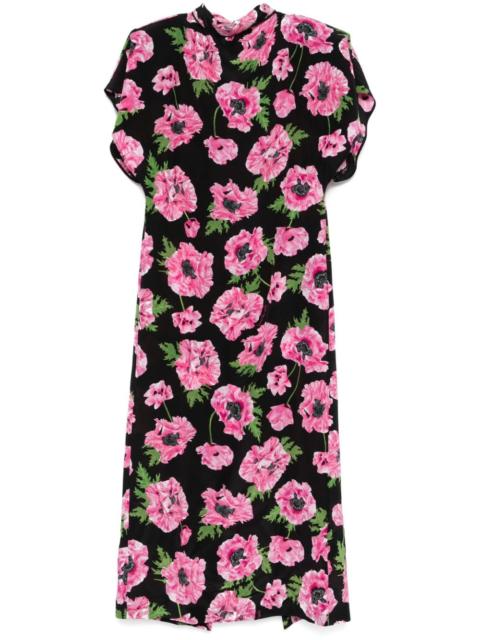 poppy-print maxi dress