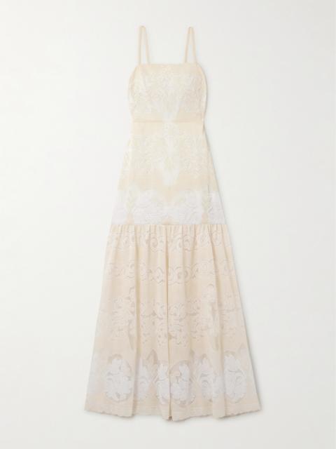 Cordelia Lace And Voile Maxi Dress