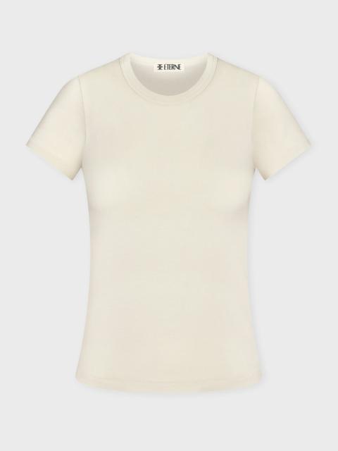T-Shirt Fitted Crewneck Short Sleeve Cream