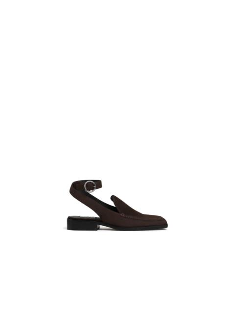 SQUARE LOAFER SANDALS IN NUBUCK