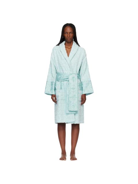 Blue 'I Heart Baroque' Bathrobe