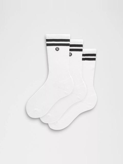 Unisex Daily Essential Crew Socks 3 Pack *Stripe