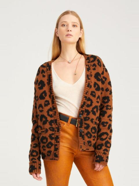 LEOPARD CASHMERE CARDIGAN