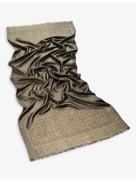 Lettere Maxi logo-print  silk and wool-blend scarf