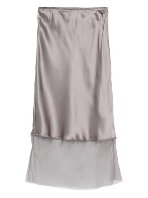 Catania silk-panelled slip skirt