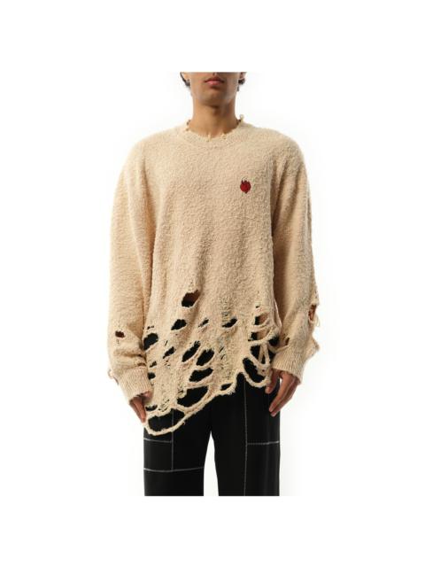 Zombie Silhouette Knit Sweater in Beige