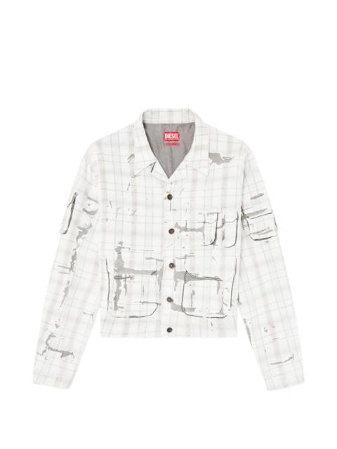 D-Valen check-pattern shirt jacket
