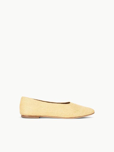 STAUD ALBA BALLET FLAT NATURAL RAFFIA