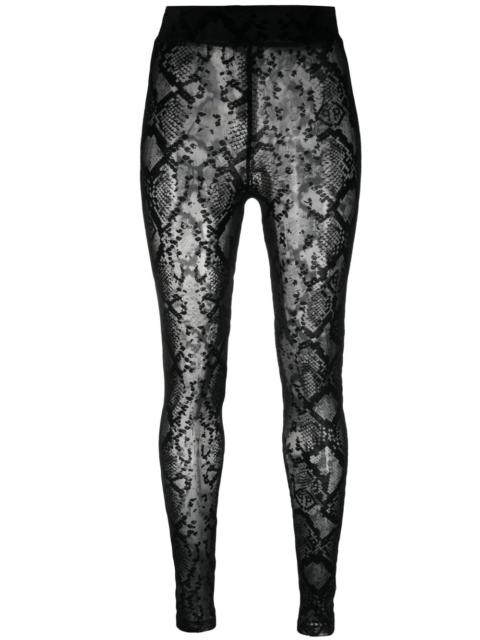 logo-embroidered high-waisted leggings