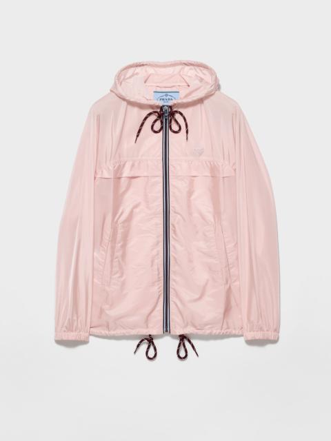 Lightweight Re-Nylon hooded raincoat