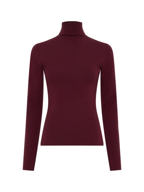 Costa Knit Turtleneck in Bordeaux Cashmere Silk