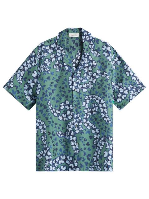 Lanvin Rateau Print Silk Bowling Shirt