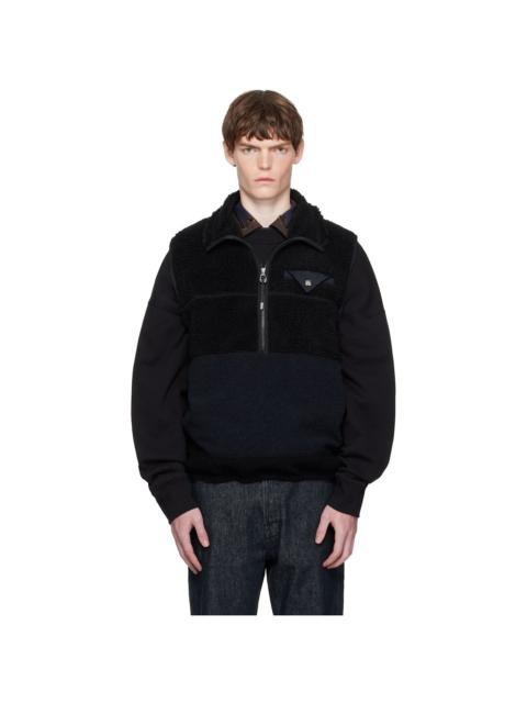 Black Wool Jersey Vest