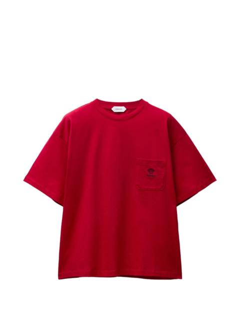 embroidered cotton-jersey T-shirt
