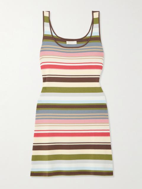 Enya Striped Cotton-blend Mini Dress