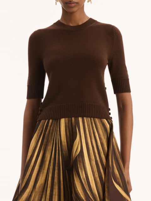 Three Quarter Sleeve Buttons Detail Pullover