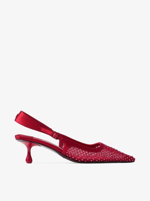 Amel 50
Ruby Red Crystal Mesh and Satin Pumps