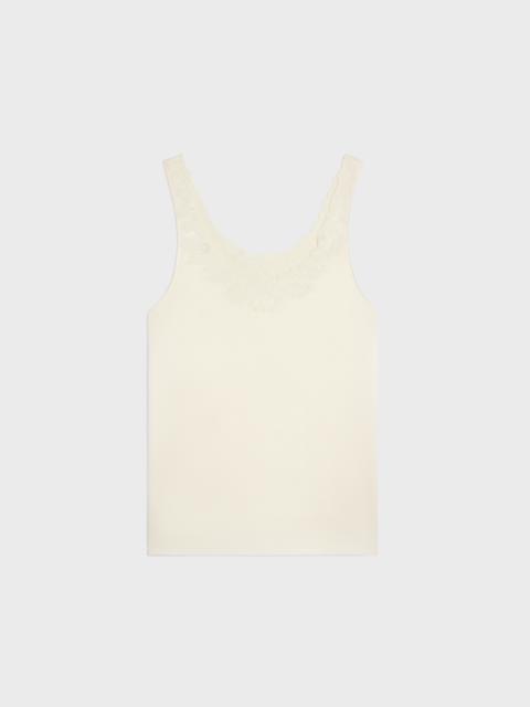 embroidered top IN silk satin