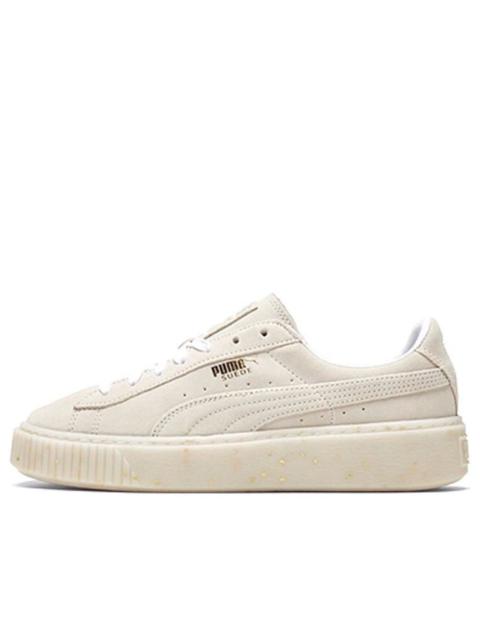 (WMNS) PUMA Suede Platform Buff/Gold Board Shoes 365621-02