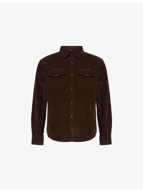Pointed-Collar Cotton Corduroy Overshirt