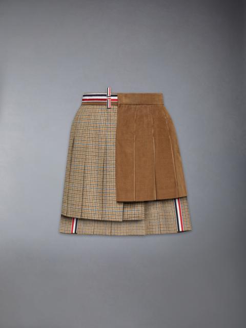 GUNCLUB CHECK CHEVIOT TWEED PLEATED MINI SKIRT