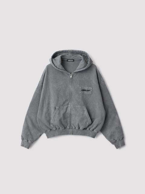 WASHED CROPPED ZIP HOODIE
