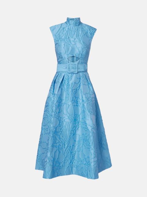 Aegir belted jacquard midi dress