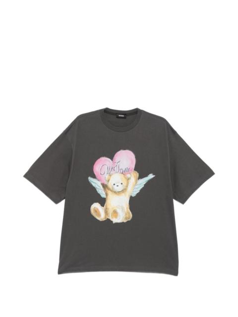 teddy-print T-shirt