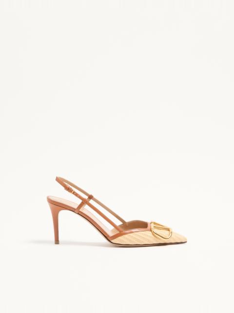 VLOGO SIGNATURE RAFFIA SLINGBACK PUMPS 80MM