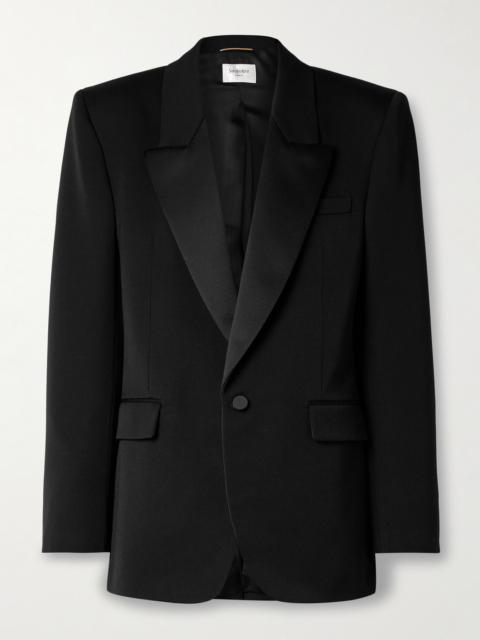 Satin-trimmed Wool Blazer