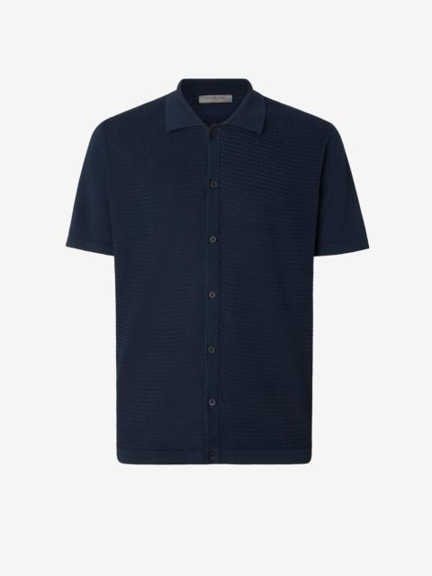 Navy blue knit shirt