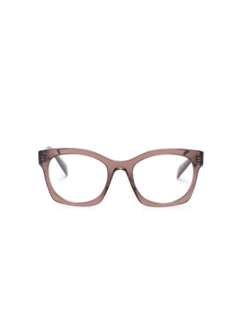 transparent-frame logo glasses