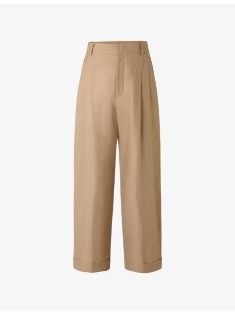 Watson Wide-Leg High-Rise Cotton Trousers