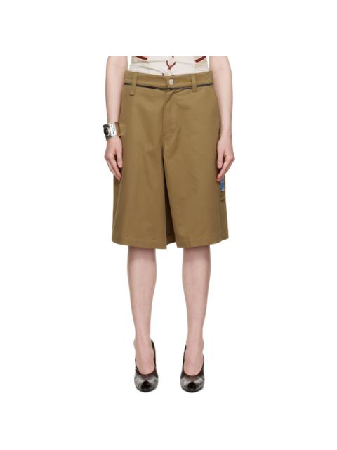 Khaki Twisted Skate Shorts