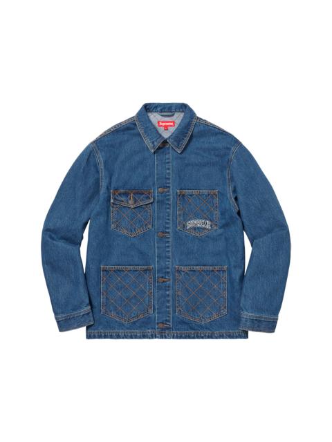 Supreme Diamond Stitch Denim Chore Coat Denim