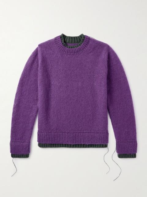 Two-Tone Mohair-Blend Sweater Purple