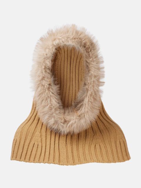 Naomi faux fur-trimmed hood