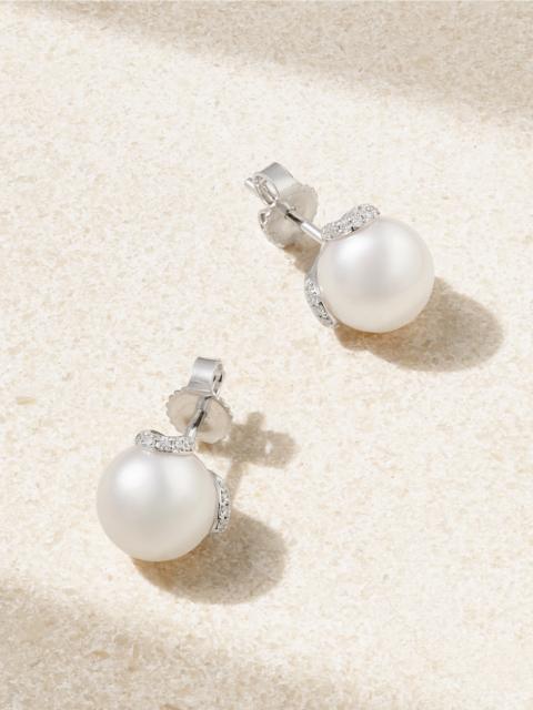 18-karat White Gold, Pearl And Diamond Earrings
