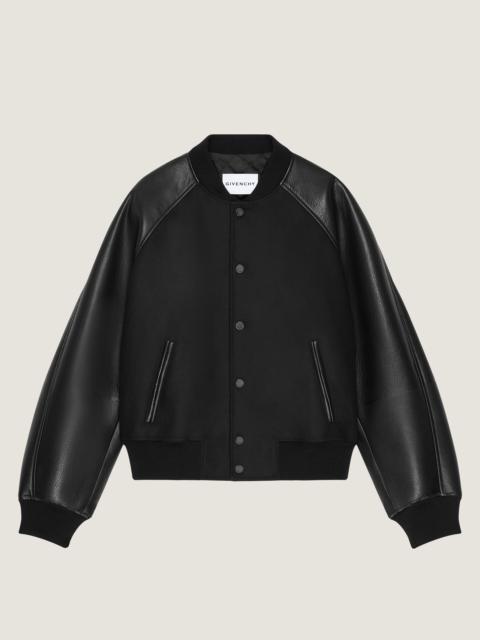 MIX MATERIAL BLOUSON WITH GIVENCHY PARIS EMBROIDERY
