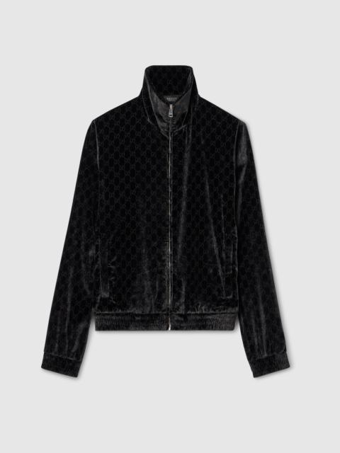 GG stretch velvet devoré zipped jacket