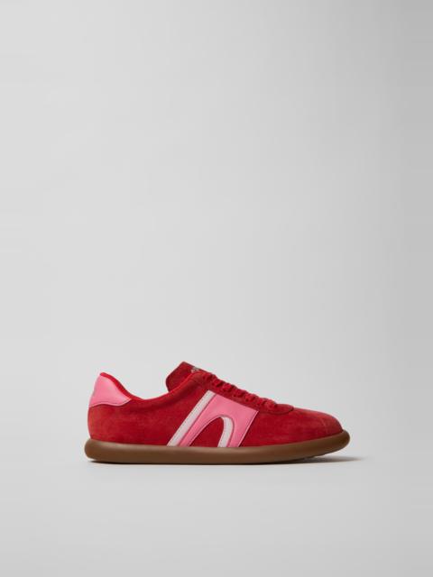 Red Nubuck and Leather Sneakers for Women.