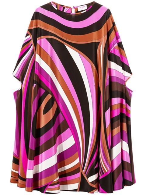 Iride-print silk kaftan
